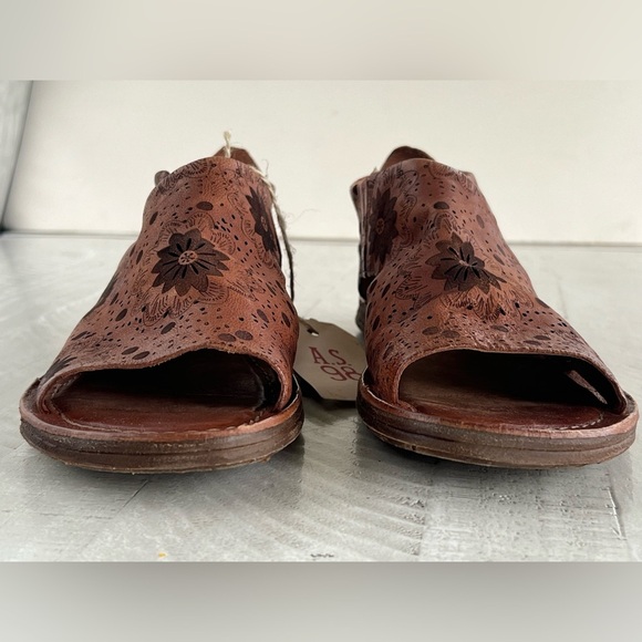 A.S.98 Women's Boho Reiley Floral Whiskey Brown Leather Sandals EU 41 US 10 NWT - Picture 4 of 13